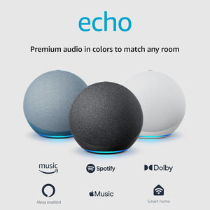 Echo (Newest Model) | with Premium Sound, Smart Home Hub, and Alexa | Charcoal