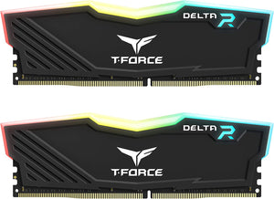 T-Force Delta RGB DDR4 64GB (2X32Gb) 3600Mhz (PC4-28800) CL18 台式机游戏内存模块 Ram 黑色 - TF3D464G3600HC18JDC01