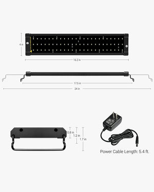 Classicled Aquarium Light, Fish Tank Light with Extendable Brackets, White and Blue Leds, Size 18 to 24 Inch, 11 Watts