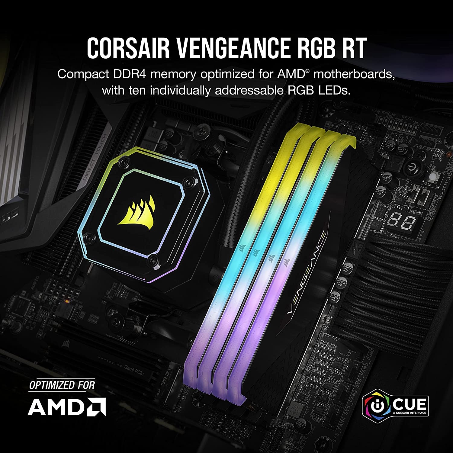 VENGEANCE RGB RT 32GB (2X16Gb) DDR4 3600 (PC4-28800) C18 1.35V 台式机内存