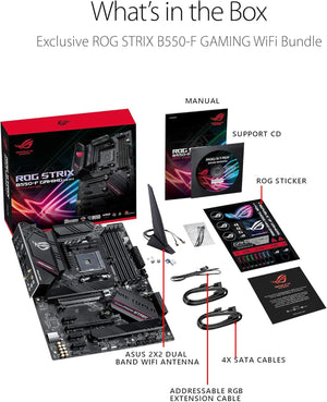 ROG Strix B550-F Gaming AMD AM4 ATX 主板，配备 Wifi 6、Pcie 4.0、2.5Gb LAN、HDMI 2.1、Aura Sync