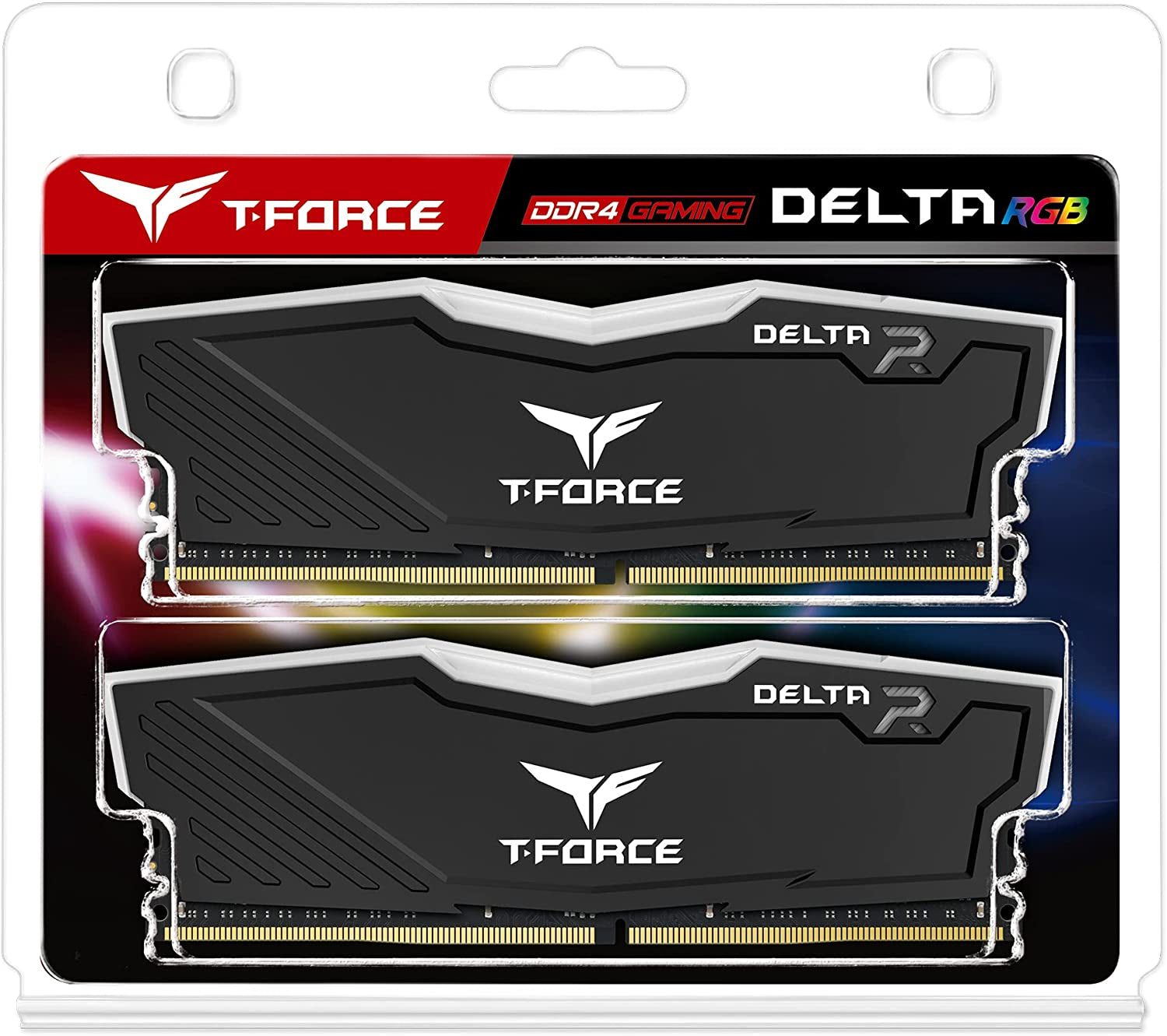 T-Force Delta RGB DDR4 64GB (2X32Gb) 3600Mhz (PC4-28800) CL18 台式机游戏内存模块 Ram 黑色 - TF3D464G3600HC18JDC01