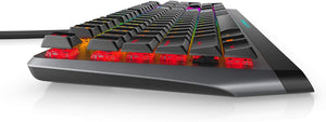 Alienware Low-Profile RGB Gaming Keyboard AW510K, Alienfx per Key RGB LED Color Backlighting, Media CONTROLS & USB Passthrough, Cherry MX Low Profile Red Switches