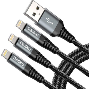 10 Ft Iphone Charger Cord 3Pack Long Certified Lightning Cable 10 Feet Braided USB Charging Cord with Apple Iphone