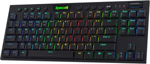 K621 Horus TKL Wireless RGB Mechanical Keyboard, 5.0 BT/2.4 Ghz/Wired Three Modes 80% Ultra-Thin Low Profile BT Keyboard W/Dedicated Media Control & Linear Red Switches, Black