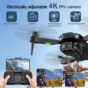 H16 4K Camera Drone for Adults, Foldable Design with Brushless Motor and Optical Flow Positioning, Includes 2 Batteries and Carrying Case