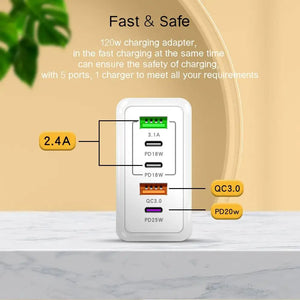 Lenovo 120W 5-Port USB Charger