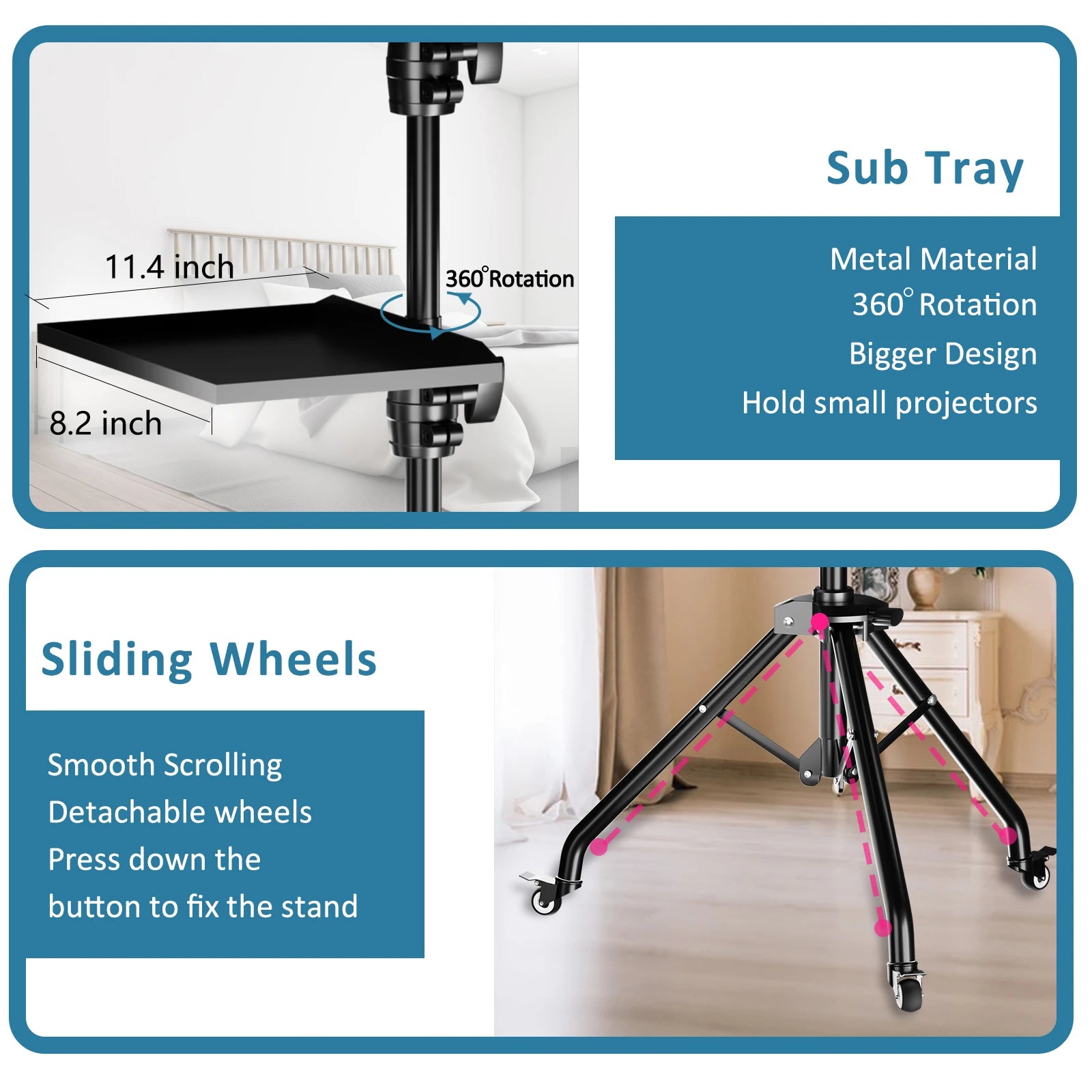 Adjustable 145cm Projector & Laptop Stand