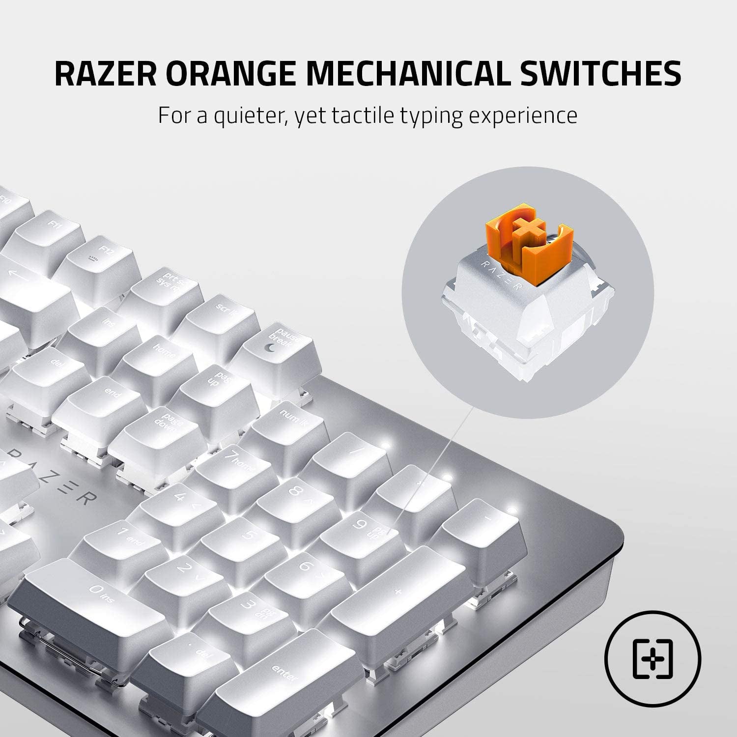 Pro Type: Wireless Mechanical Productivity Keyboard Orange Mechanical Switches - Fully Programmable Keys - Bluetooth and Wireless Connectivity - Durable for up to 80 Million Keystrokes