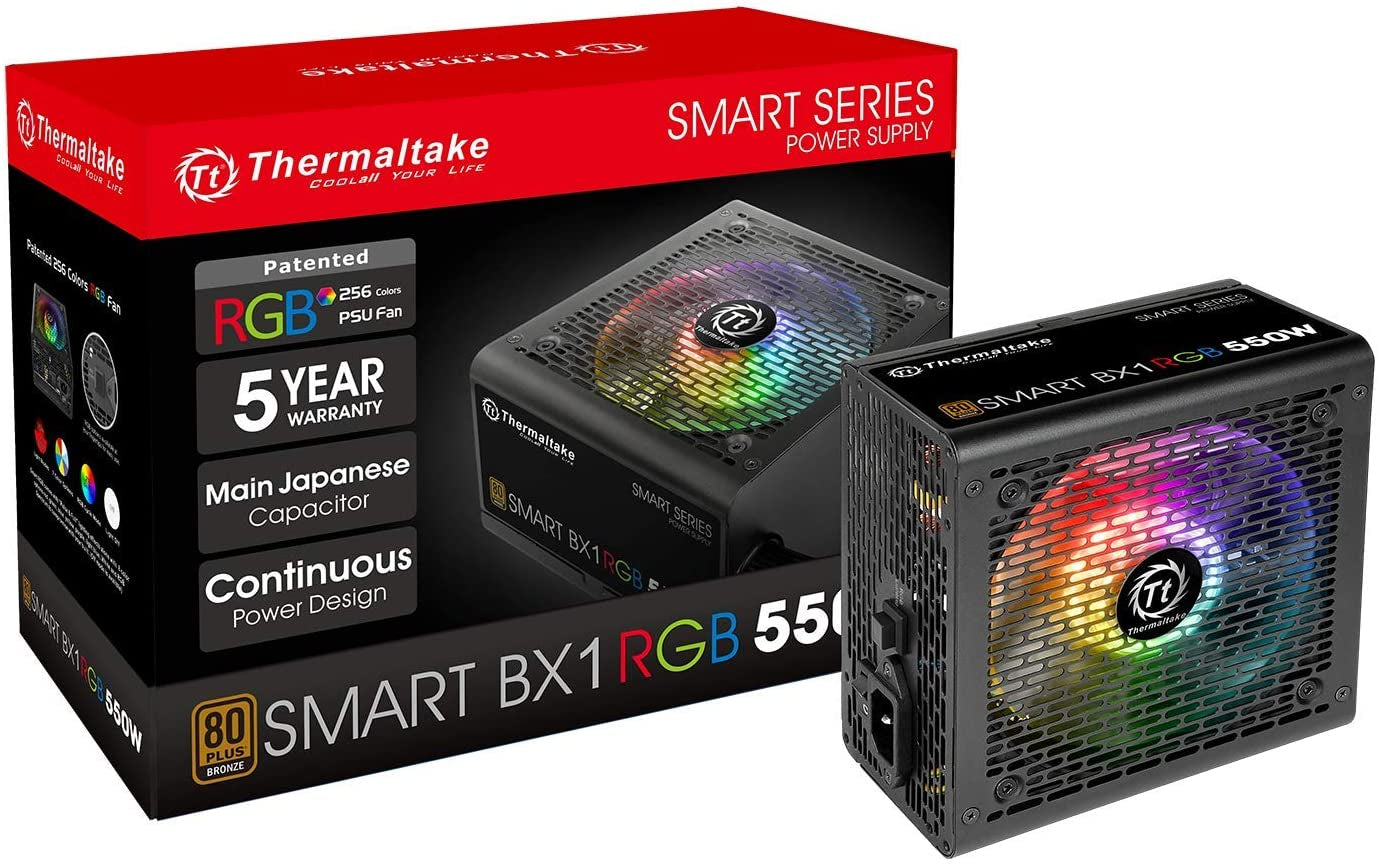 Smart BX1 RGB 80+ Bronze 550W Sli/Crossfire Haswell Ready Continuous Power ATX12V V2.31 / EPS 12V Non-Modular Power Supply 5 Year Warranty PS-SPR-0550NHFABU-1