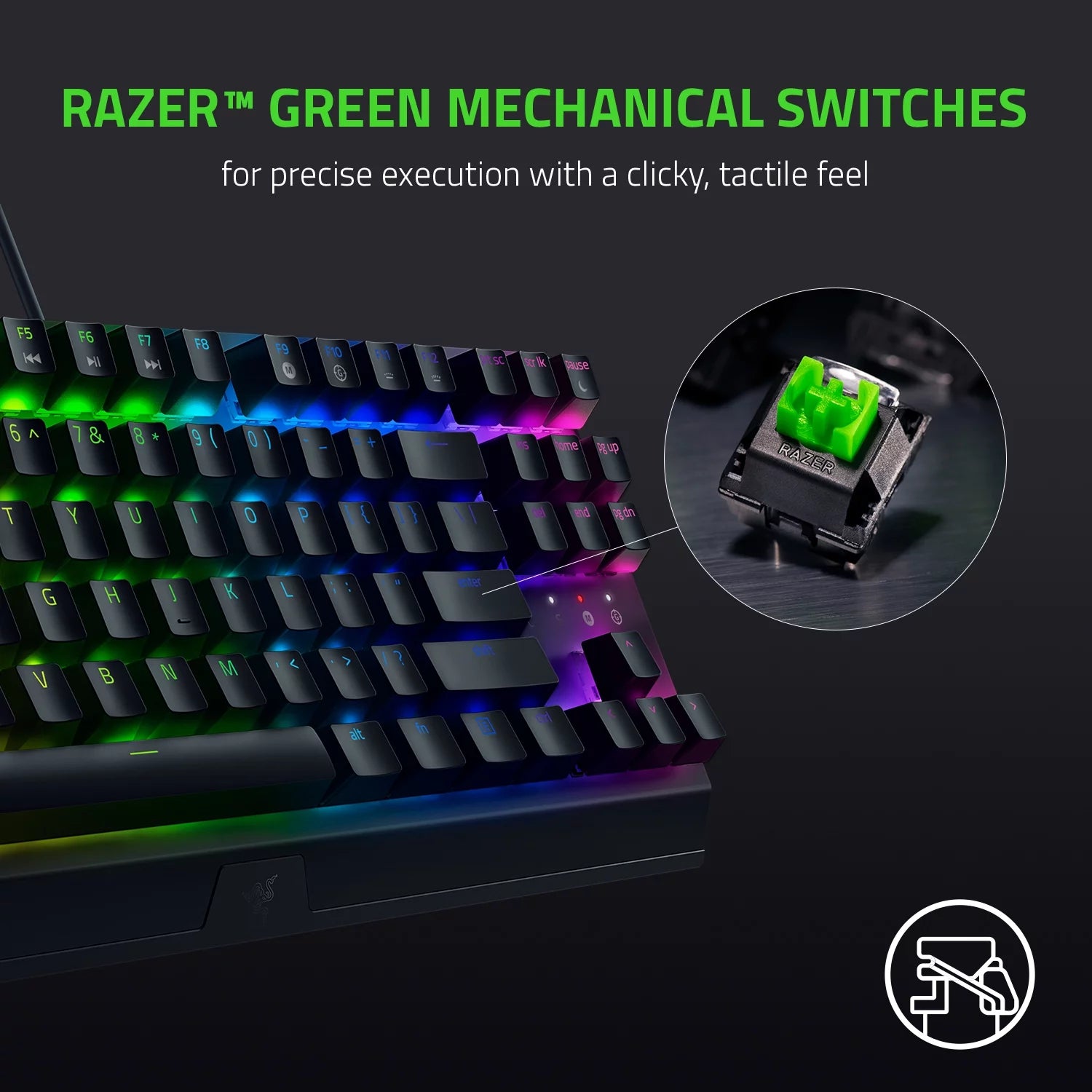 Blackwidow V3 Tenkeyless Compact Mechanical Gaming Keyboard - Green Switch