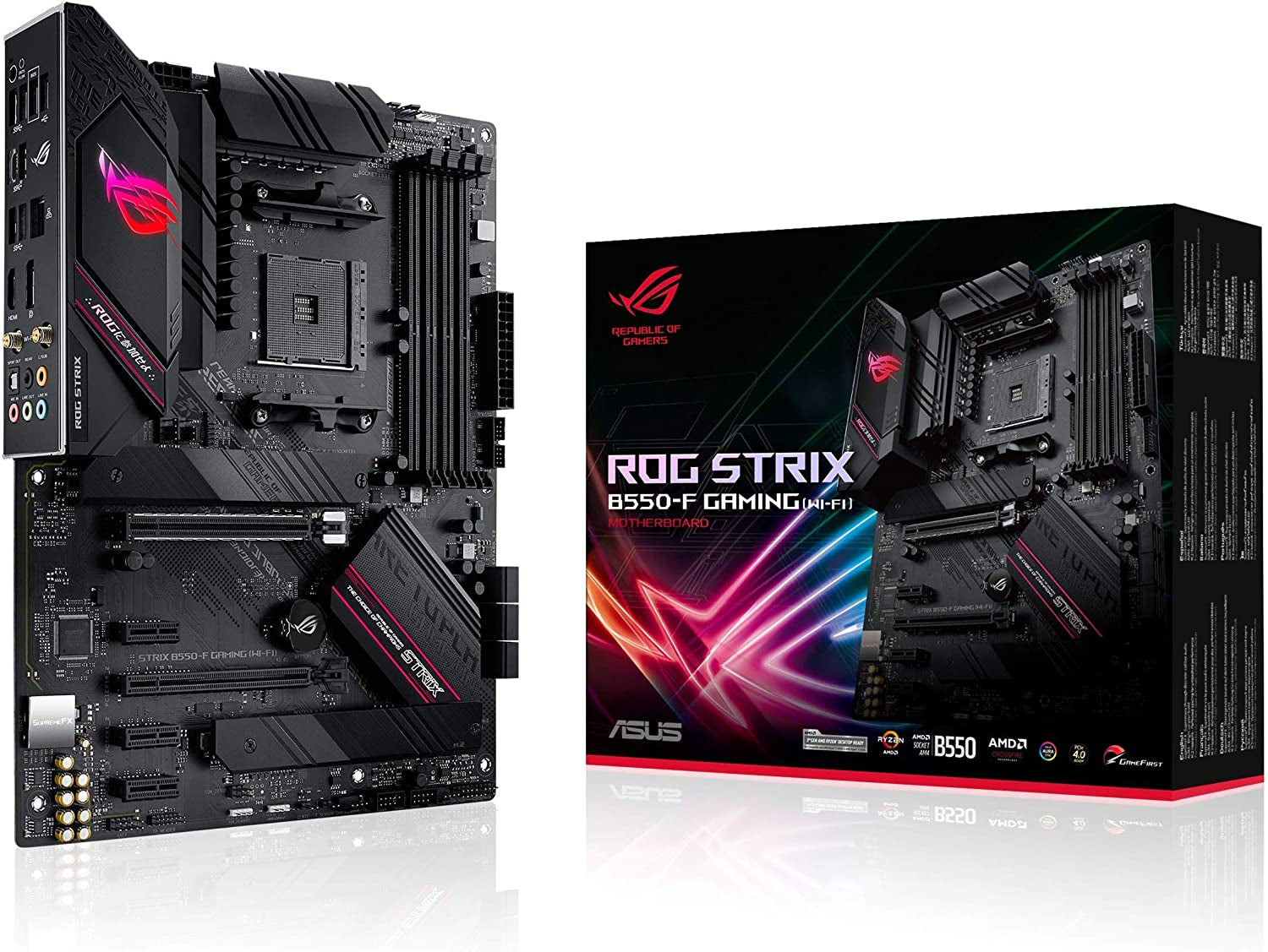 ROG Strix B550-F Gaming AMD AM4 ATX Motherboard with Wifi 6, Pcie 4.0, 2.5Gb LAN, HDMI 2.1, Aura Sync