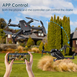 H16 4K Camera Drone for Adults, Foldable Design with Brushless Motor and Optical Flow Positioning, Includes 2 Batteries and Carrying Case