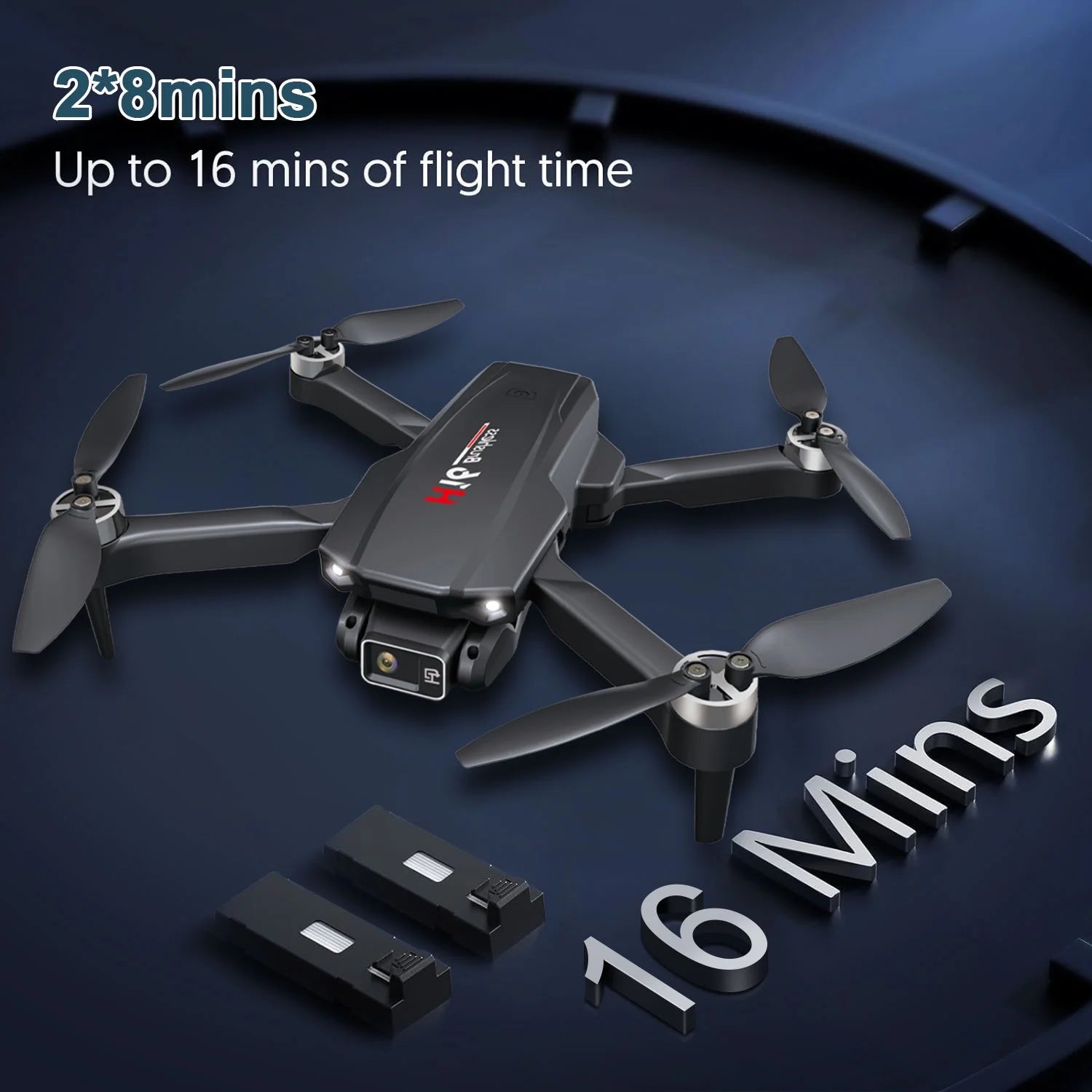 H16 4K Camera Drone for Adults, Foldable Design with Brushless Motor and Optical Flow Positioning, Includes 2 Batteries and Carrying Case