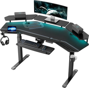 Gaming Desk, Standing Desk Keyboard Tray, 72