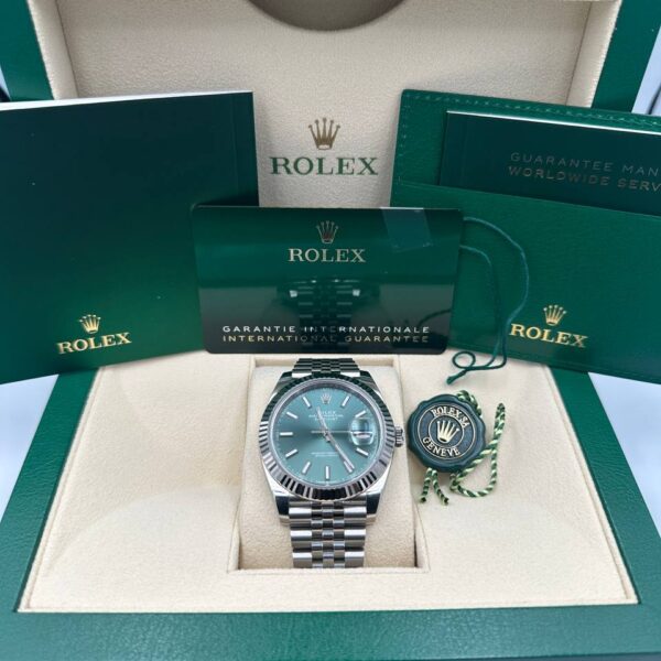 DateJust 41mm, Mint Green Dial Fluted Jubilee Ref 126334