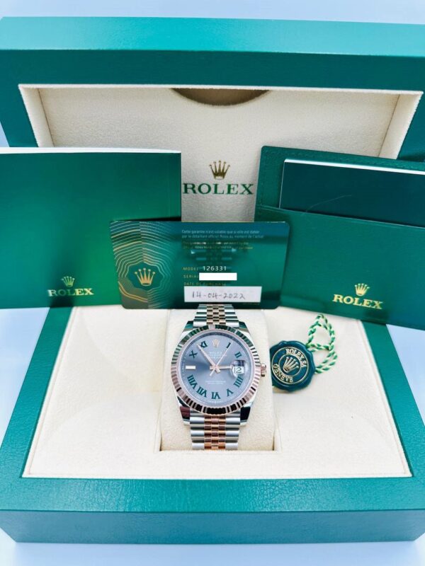 Rolex Wimbledon Dial Two Tone RG Fluted Jubilee